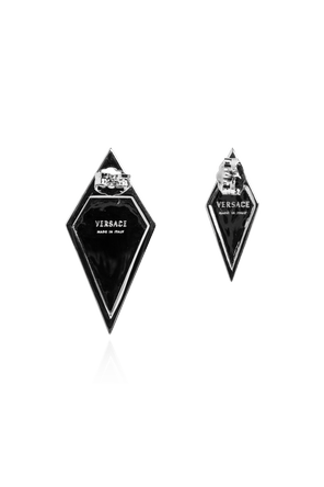 Versace Pendientes de latón con cristales brillantes