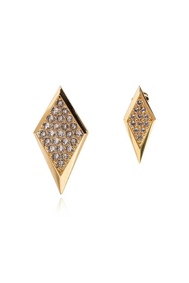 Brass earrings with shimmering crystals od Versace