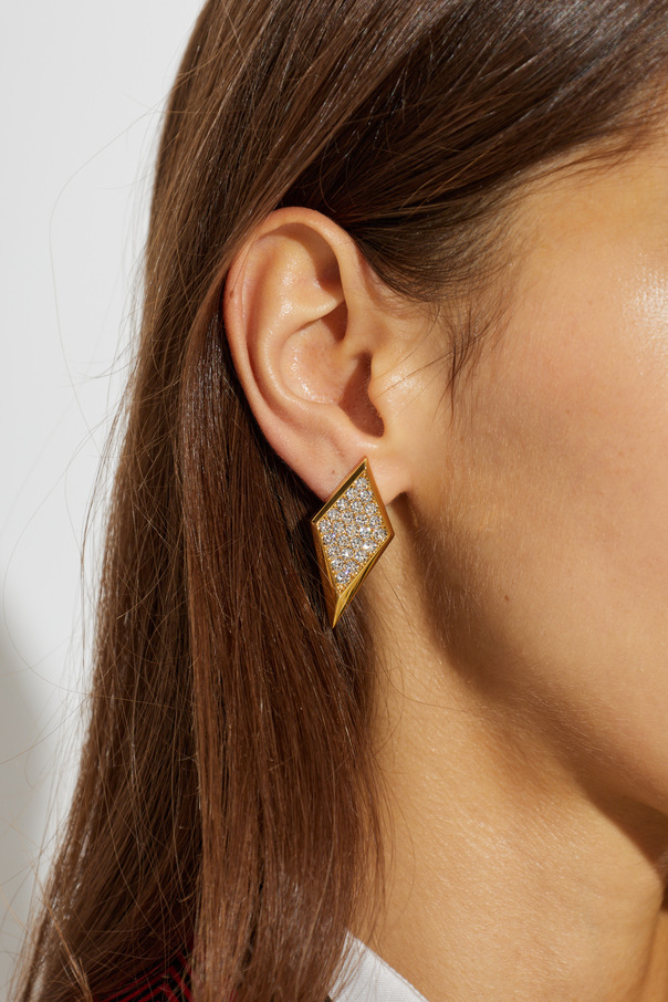 Versace Pendientes de latón con cristales brillantes