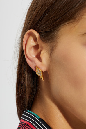 Versace Pendientes de latón con cristales brillantes