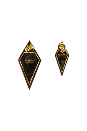 Versace Pendientes de latón con cristales brillantes