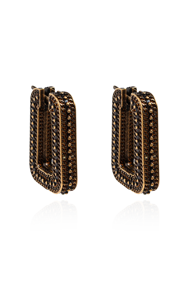 Brass earrings with logo od Versace