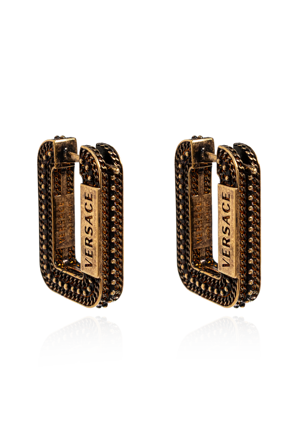 Versace Brass earrings with logo