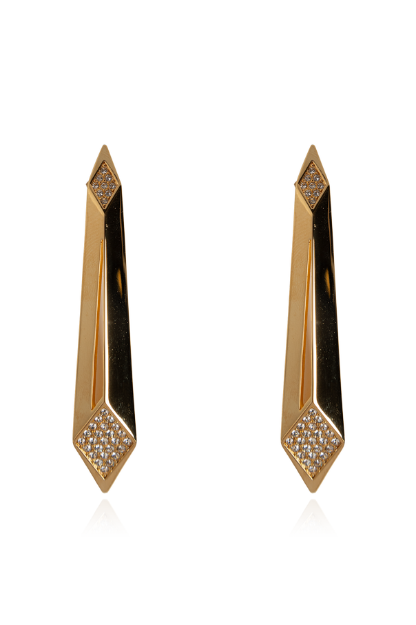 Brass earrings with shimmering crystals od Versace
