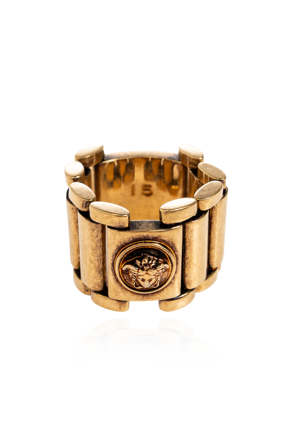 Brass ring with Medusa head od Versace