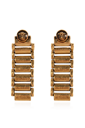 Brass earrings with a Medusa head