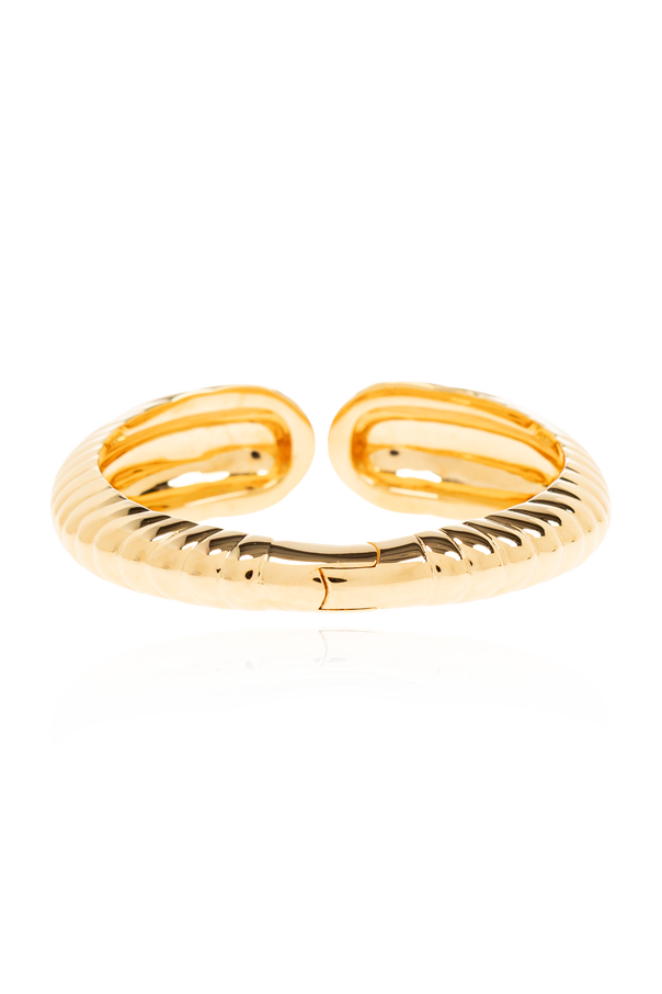 Versace Bracelete de latão com cristais brilhantes