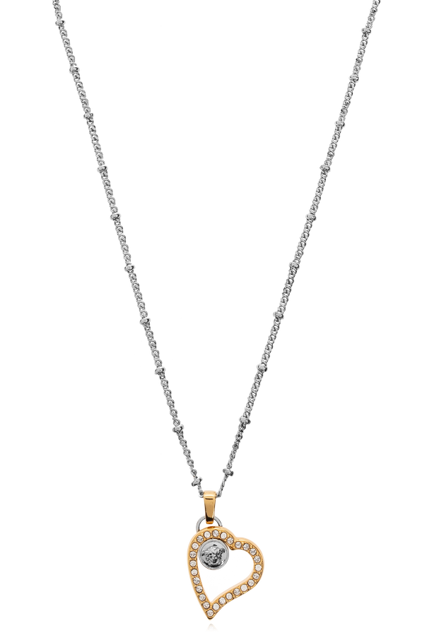 Brass necklace with a heart-shaped pendant od Versace