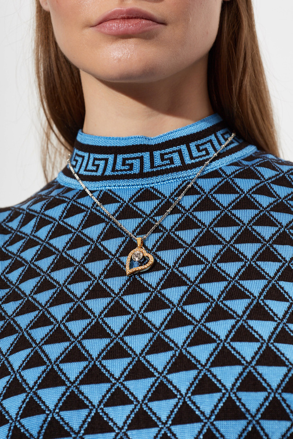 Versace Месингово колие с висулка във формата на сърце