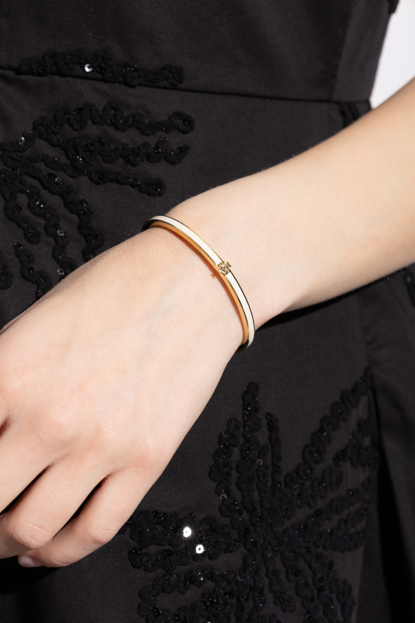 Tory Burch Messingarmband mit Logo