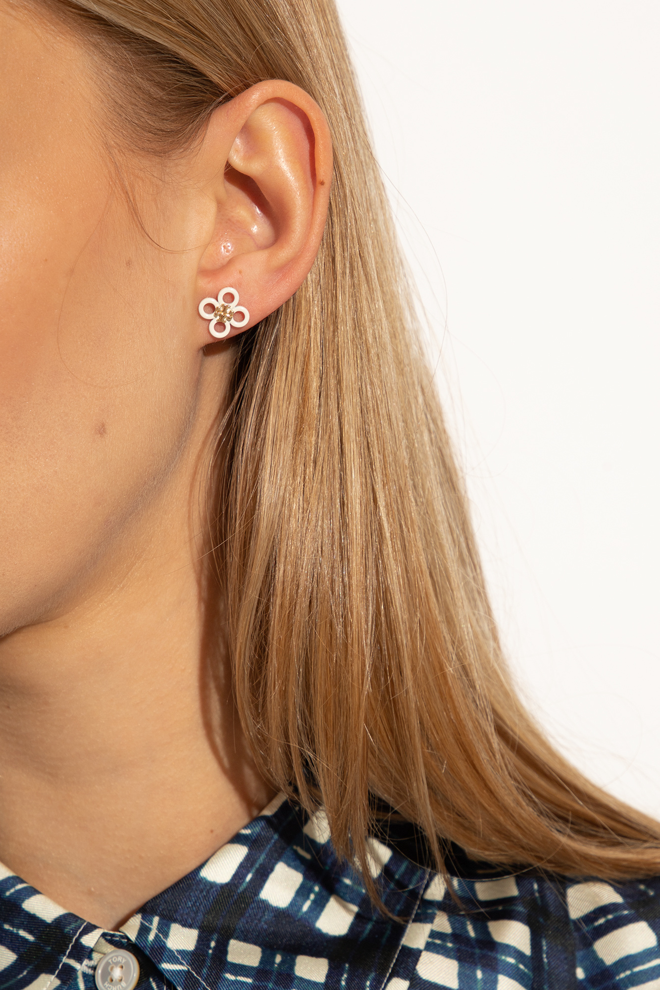 Tory Burch Small Kira clover-stud Earrings - Gold