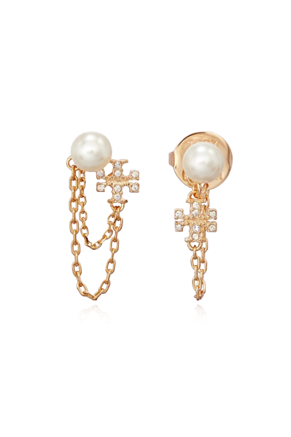 ‘Kira’ brass earrings od Tory Burch