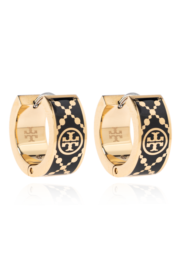 Tory Burch Round Earrings with Logo