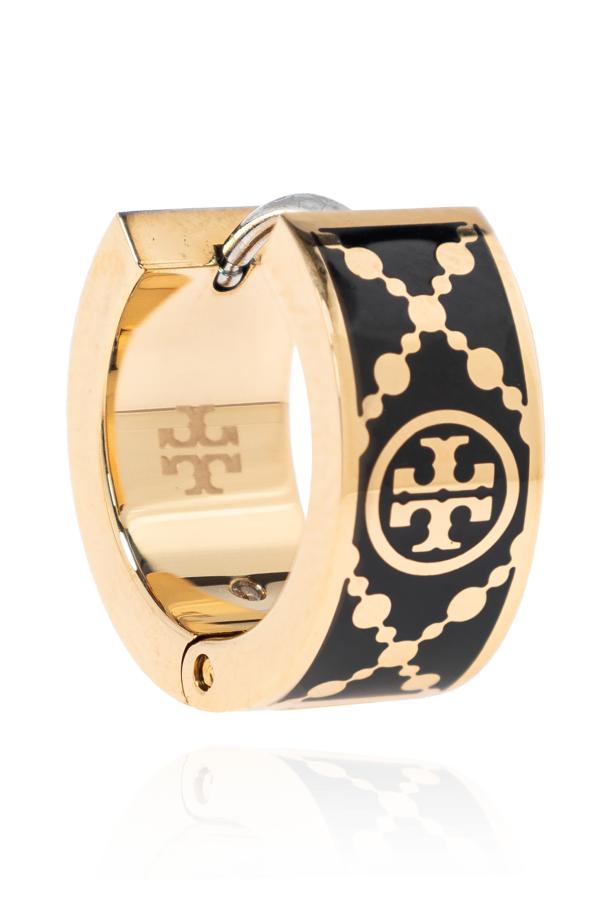 Tory Burch Round Earrings with Logo