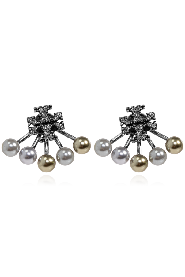 Earrings with shimmering crystals od Tory Burch