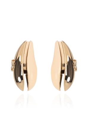 Earrings with a raised logo