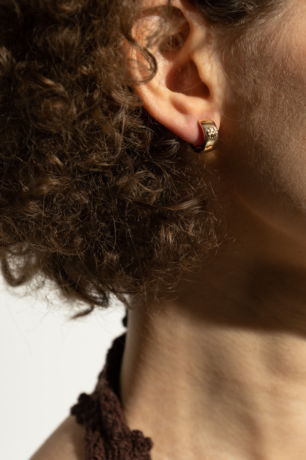 Tory Burch Brass earrings with logo