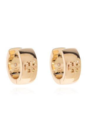 Brass earrings with logo