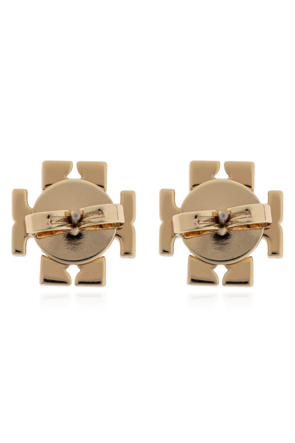 Tory Burch Pendientes con forma de logo con nácar