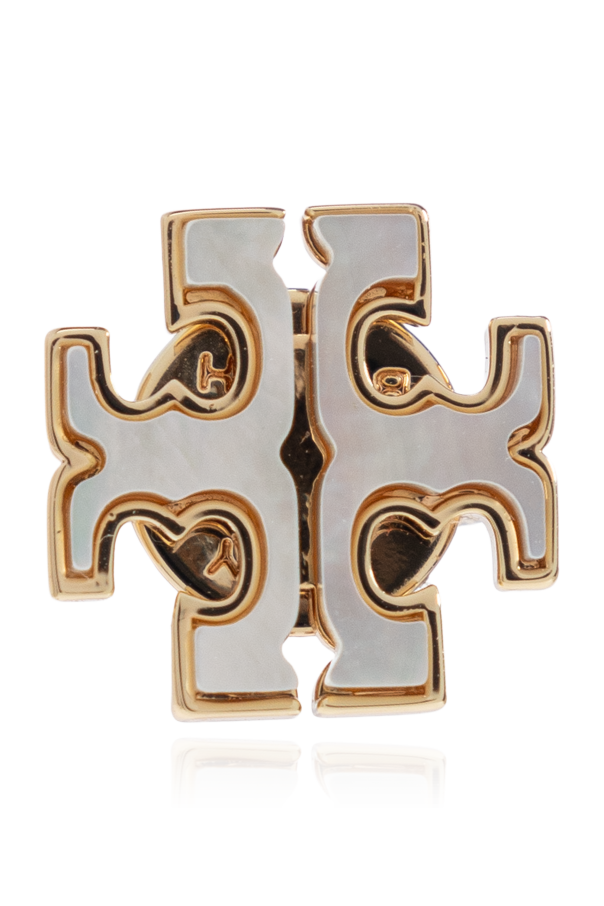 Tory Burch Pendientes con forma de logo con nácar