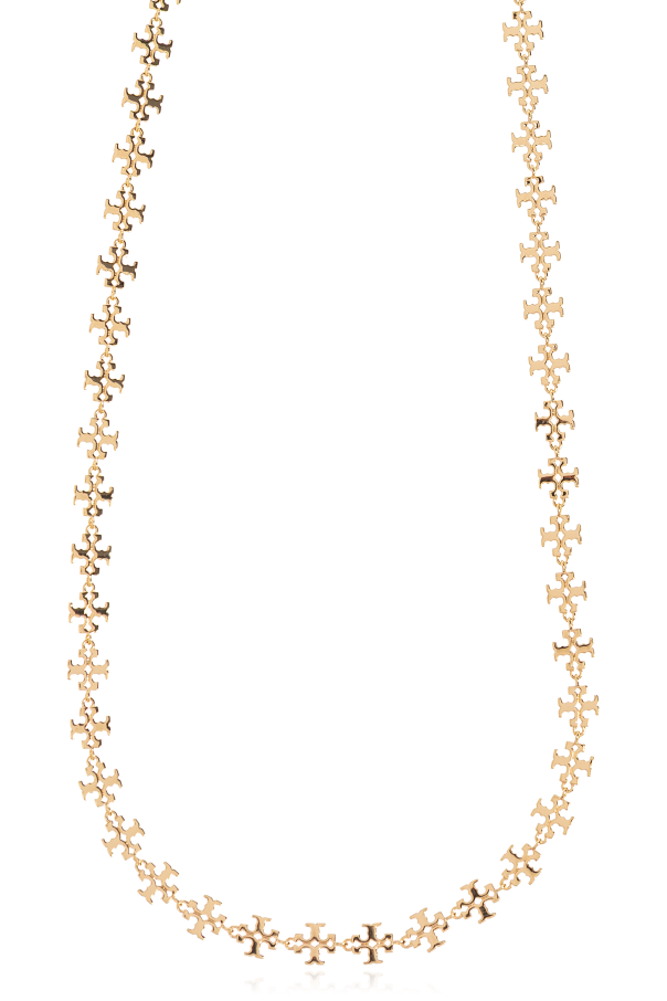 Tory Burch Mosiężny naszyjnik z logo
