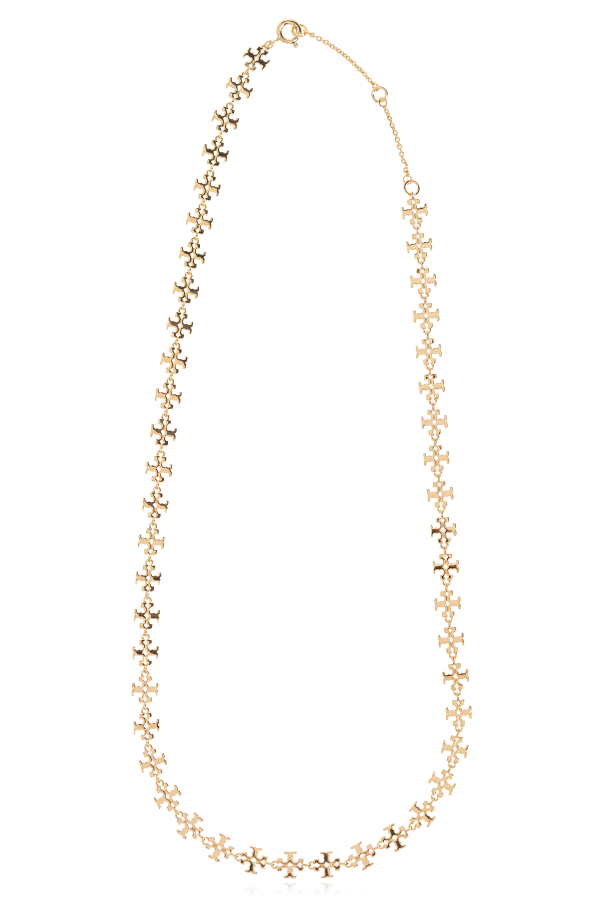 Tory Burch Mosiężny naszyjnik z logo