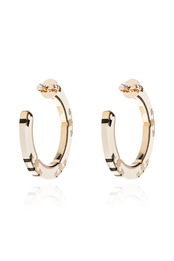 Tory Burch Pendientes redondos con logo