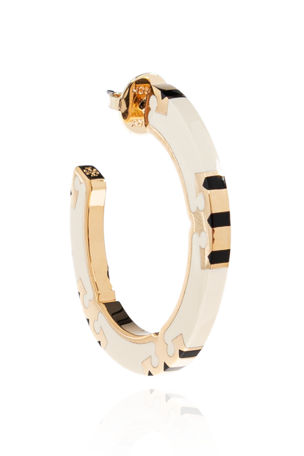 Tory Burch Pendientes redondos con logo