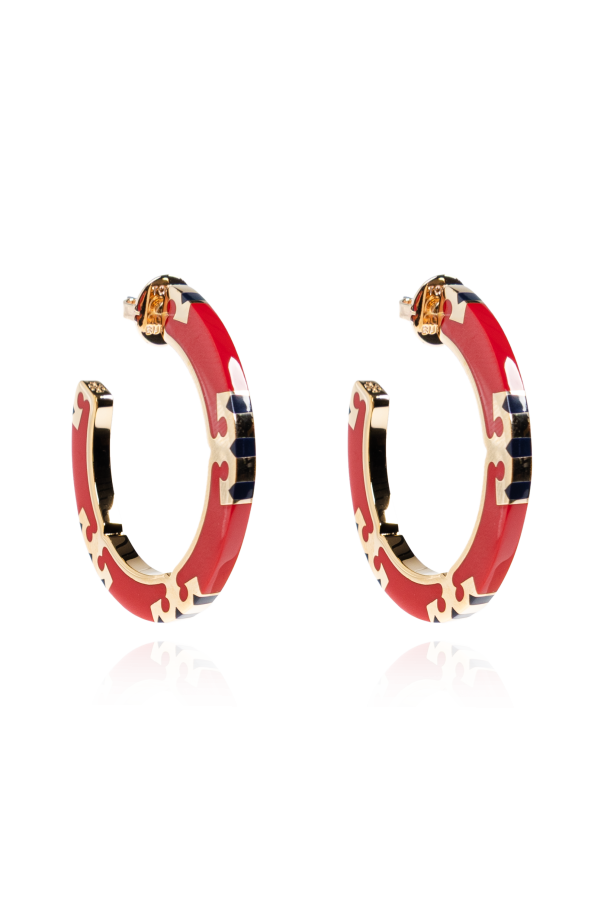Round earrings with logo od Tory Burch