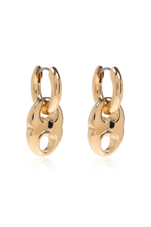 Earrings with engraved logo
