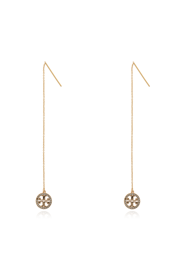 Tory Burch Długie kolczyki z połyskującymi kryształami