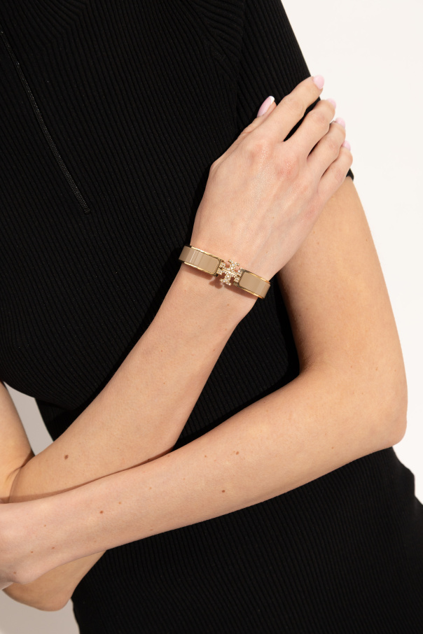 Tory Burch Armband mit mit funkelnden Kristallen besetztem Logo