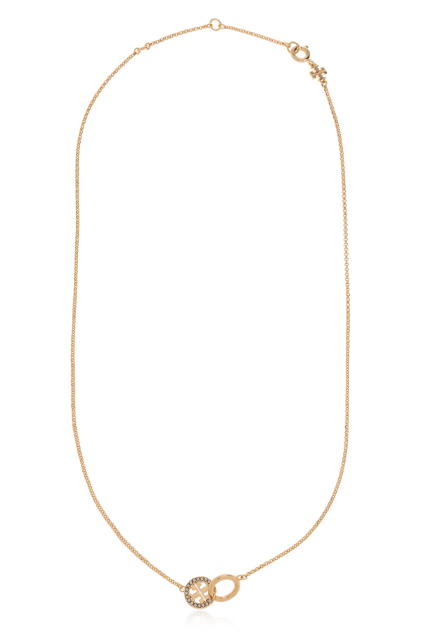 Tory Burch Colgante con logotipo adornado con brillantes cristales