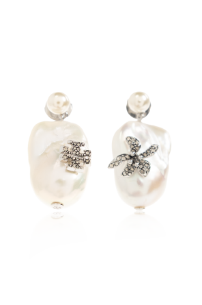 Pendientes con perla de vidrio