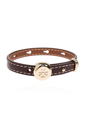 Leather logo bracelet