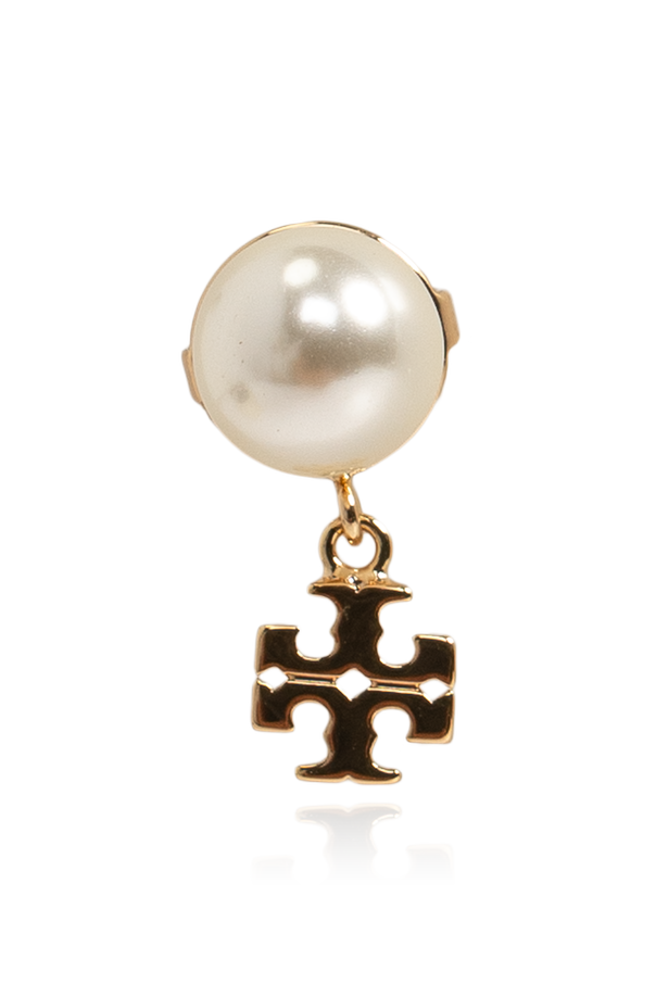 Tory Burch Pendientes con perla de vidrio