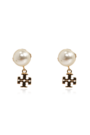 Earrings with glass pearl