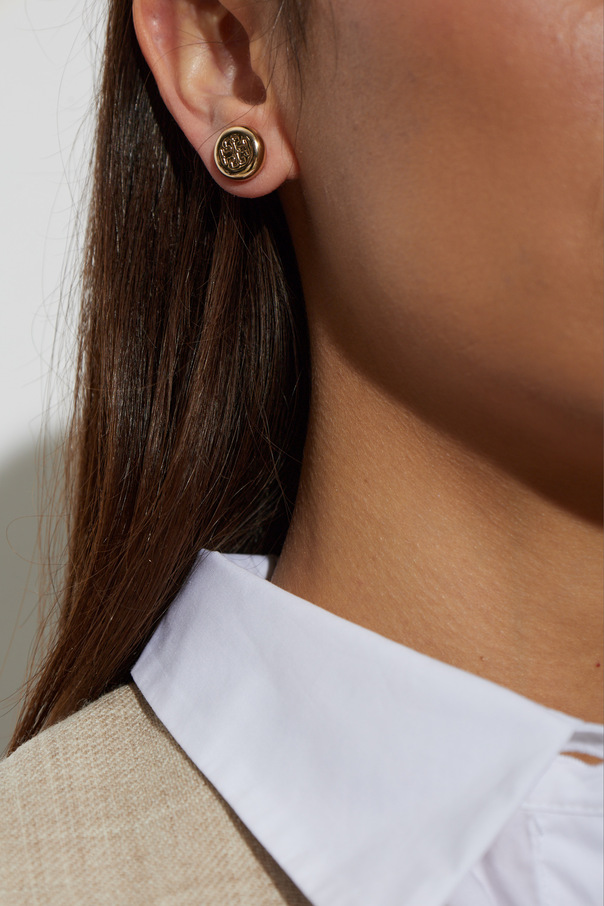Tory Burch Pendientes con logotipo grabado