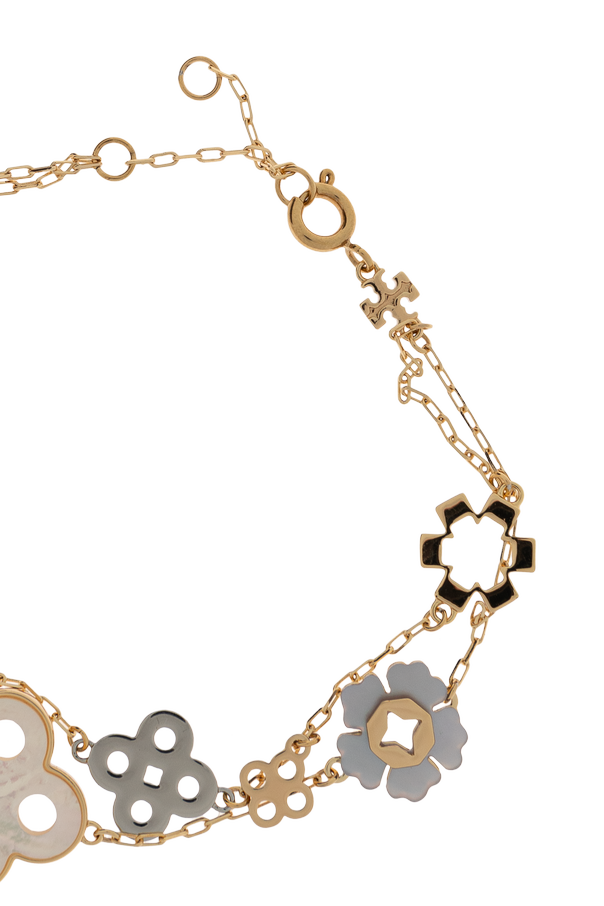 Tory Burch Bracelet with mother-of-pearl and shimmering crystals