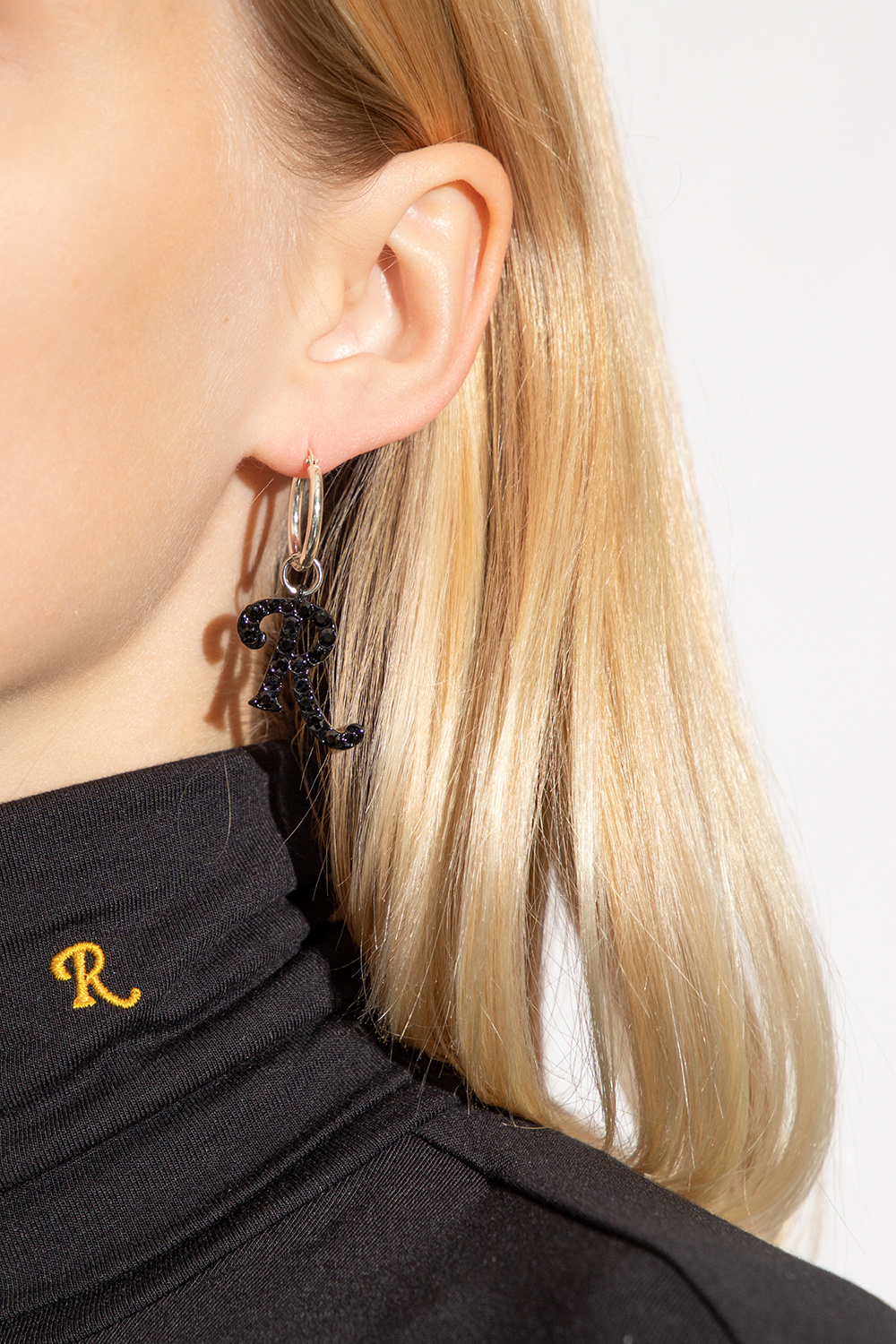 Gold Hoop earrings with logo Versace - Vitkac GB