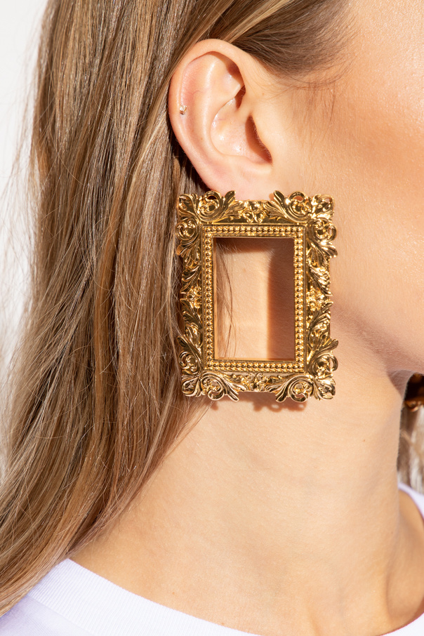 Moschino Baroque frame earrings