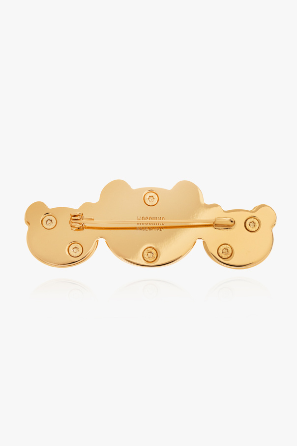 Moschino GOLD Teddy bear head brooch