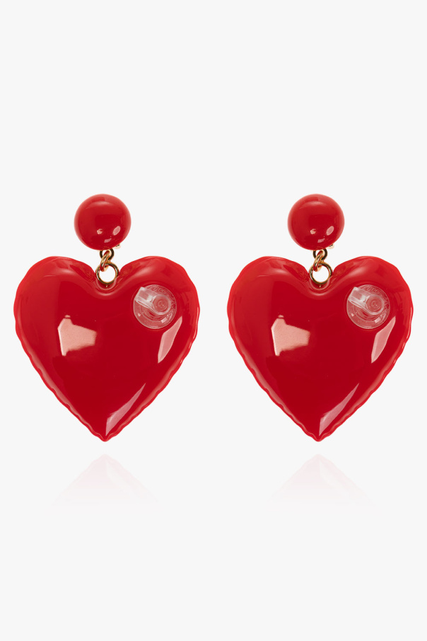 Moschino Inflatable heart charm earrings