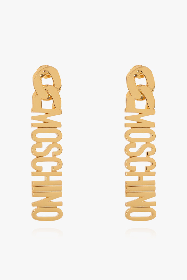 Moschino Brass earrings with logo