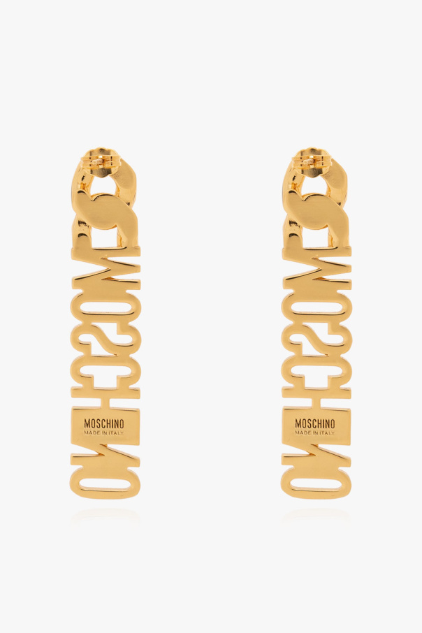 Moschino Brass earrings with logo