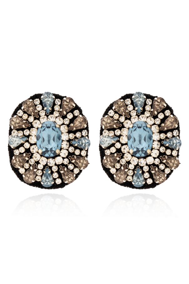 Moschino Crystal clip-on earrings