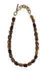 Dries Van Noten beige Semi-precious stone necklace