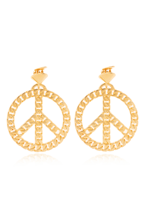 Clip-on earrings with the peace sign od Moschino