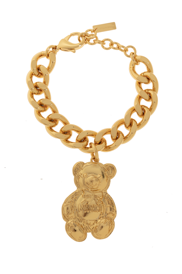 Moschino Brass bracelet with bear-shaped pendant