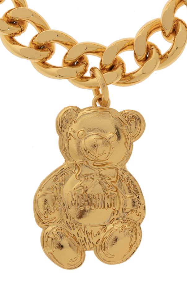 Moschino Brass bracelet with bear-shaped pendant